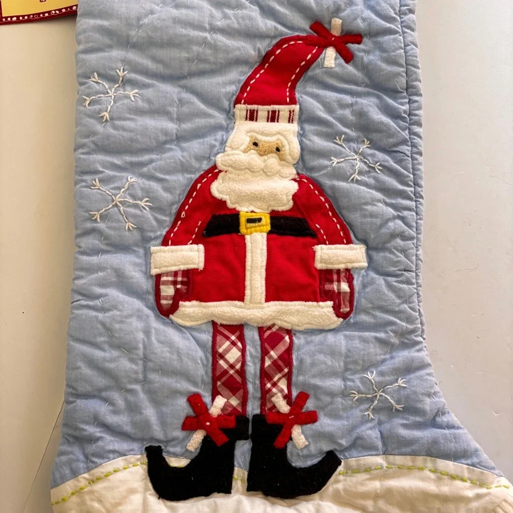 Pottery‎ Barn Kids Christmas Stockting Santa Quilted Personalized Madeline